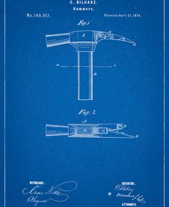 PP689-Blueprint Claw Hammer 1874 Patent Poster