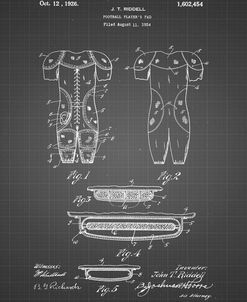 PP690-Black Grid Ridell Football Pads 1926 Patent Poster