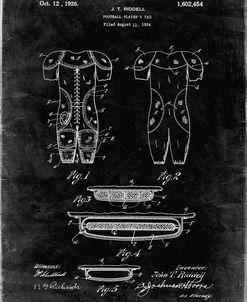 PP690-Black Grunge Ridell Football Pads 1926 Patent Poster