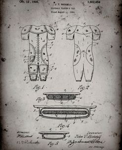 PP690-Faded Grey Ridell Football Pads 1926 Patent Poster