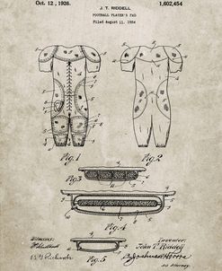 PP690-Sandstone Ridell Football Pads 1926 Patent Poster