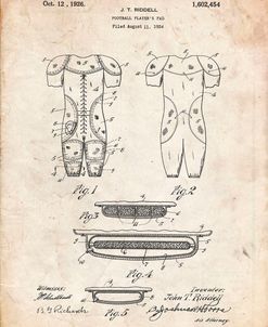 PP690-Vintage Parchment Ridell Football Pads 1926 Patent Poster