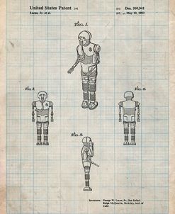 PP691-Antique Grid Parchment Star Wars Medical Droid Patent Poster