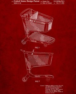 PP693-Burgundy Target Shopping Cart Patent Poster