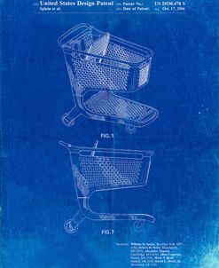 PP693-Faded Blueprint Target Shopping Cart Patent Poster
