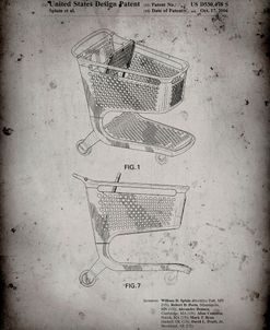PP693-Faded Grey Target Shopping Cart Patent Poster
