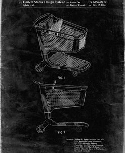 PP693-Black Grunge Target Shopping Cart Patent Poster