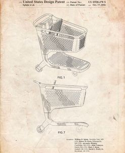 PP693-Vintage Parchment Target Shopping Cart Patent Poster