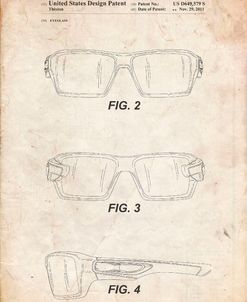 PP695-Vintage Parchment Oakley Crankcase Sunglasses Patent Poster