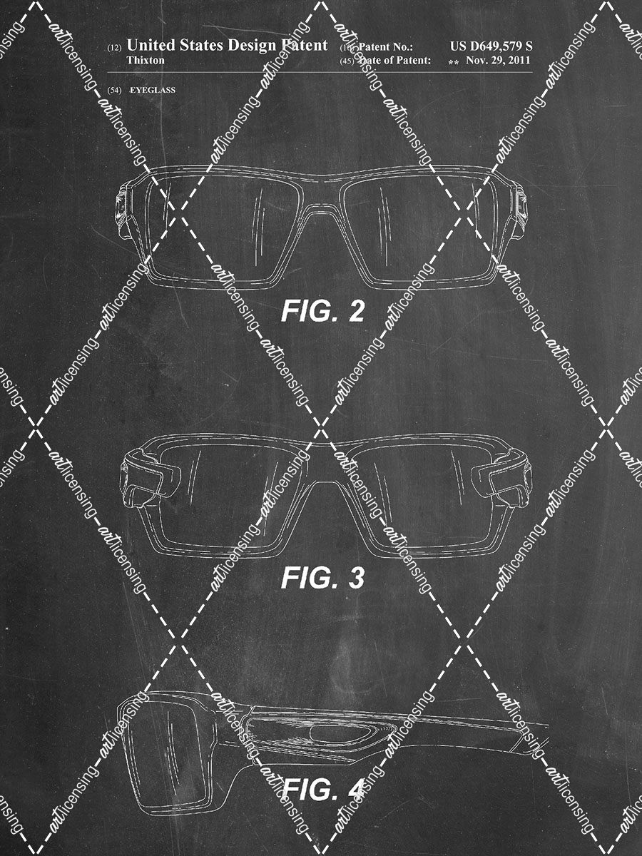 PP695-Chalkboard Oakley Crankcase Sunglasses Patent Poster