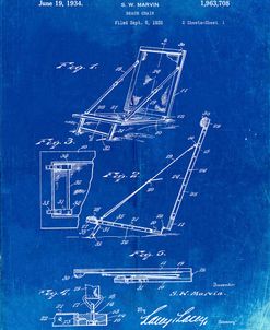 PP696-Faded Blueprint 1930’s Beach Chair Wall Art Poster