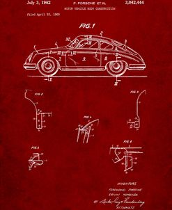PP698-Burgundy 1960 Porsche 365 Patent Poster