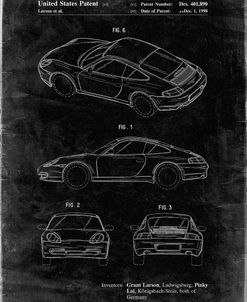 PP700-Black Grunge 199 Porsche 911 Patent Poster
