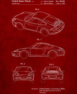PP700-Burgundy 199 Porsche 911 Patent Poster