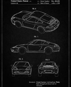 PP700-Vintage Black 199 Porsche 911 Patent Poster
