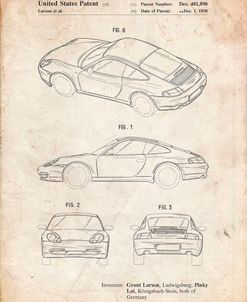 PP700-Vintage Parchment 199 Porsche 911 Patent Poster