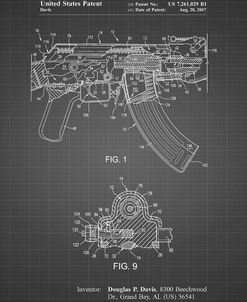 PP701-Black Grid Ak-47 Bolt Locking Patent Print
