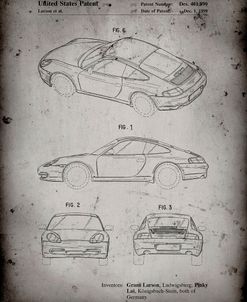 PP700-Faded Grey 199 Porsche 911 Patent Poster