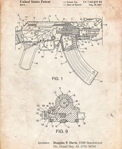 PP701-Vintage Parchment Ak-47 Bolt Locking Patent Print