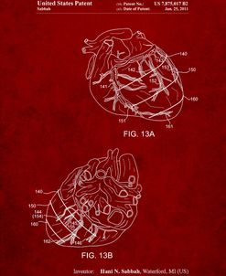 PP702-Burgundy Anatomical Heart Poster