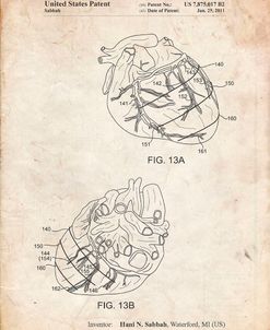PP702-Vintage Parchment Anatomical Heart Poster