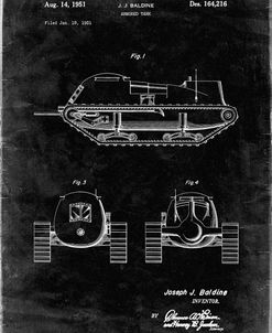 PP705-Black Grunge Armored Tank Patent Poster
