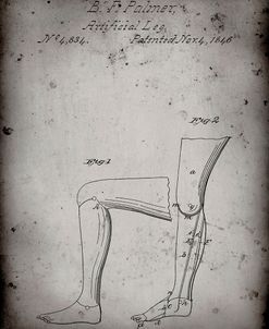 PP706-Faded Grey Artificial leg patent 1846 Wall Art Poster