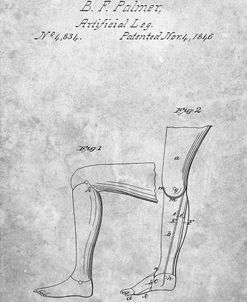 PP706-Slate Artificial leg patent 1846 Wall Art Poster