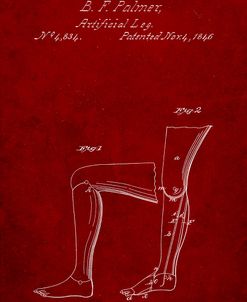 PP706-Burgundy Artificial leg patent 1846 Wall Art Poster