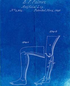 PP706-Faded Blueprint Artificial leg patent 1846 Wall Art Poster