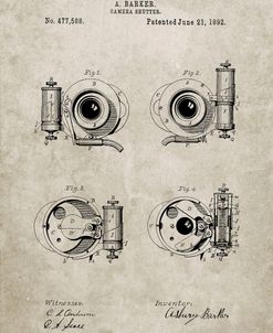 PP707-Sandstone Asbury Frictionless Camera Shutter Patent Poster