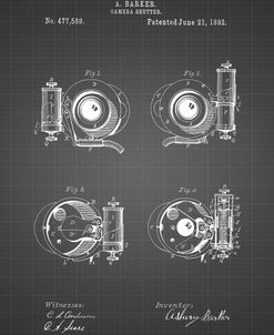 PP707-Black Grid Asbury Frictionless Camera Shutter Patent Poster