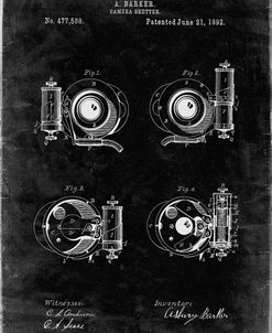PP707-Black Grunge Asbury Frictionless Camera Shutter Patent Poster