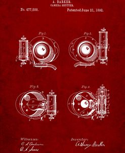 PP707-Burgundy Asbury Frictionless Camera Shutter Patent Poster