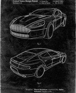 PP709-Black Grunge Aston Martin DBS Volante Patent Poster
