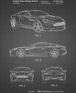 PP710-Black Grid Aston Martin Dragon 88 Patent Poster