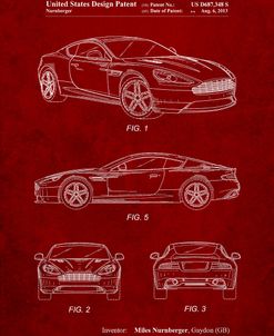 PP710-Burgundy Aston Martin Dragon 88 Patent Poster