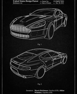 PP709-Vintage Black Aston Martin DBS Volante Patent Poster