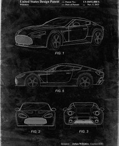 PP712-Black Grunge Aston Martin V-12 Zagato Patent Poster