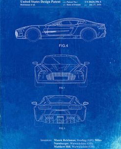 PP711-Faded Blueprint Aston Martin One-77 Patent Poster