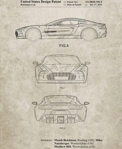 PP711-Sandstone Aston Martin One-77 Patent Poster