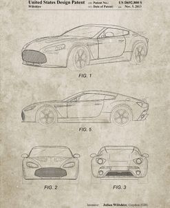 PP712-Sandstone Aston Martin V-12 Zagato Patent Poster