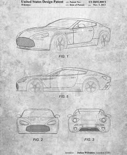 PP712-Slate Aston Martin V-12 Zagato Patent Poster
