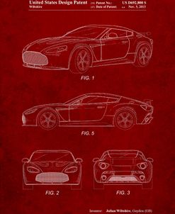 PP712-Burgundy Aston Martin V-12 Zagato Patent Poster