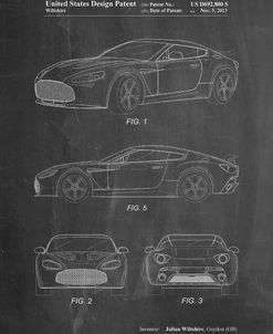PP712-Chalkboard Aston Martin V-12 Zagato Patent Poster