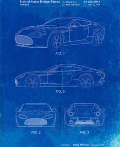 PP712-Faded Blueprint Aston Martin V-12 Zagato Patent Poster