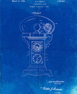 PP713-Faded Blueprint Astronomical Clock Patent Poster