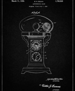 PP713-Vintage Black Astronomical Clock Patent Poster