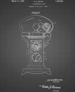 PP713-Black Grid Astronomical Clock Patent Poster