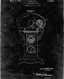 PP713-Black Grunge Astronomical Clock Patent Poster